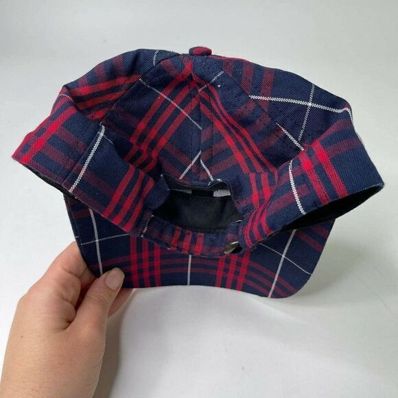 Love Your Melon Baseball Cap USA Made Plaid Red/Navy Blue Trucker hat Snapback - Picture 8 of 10